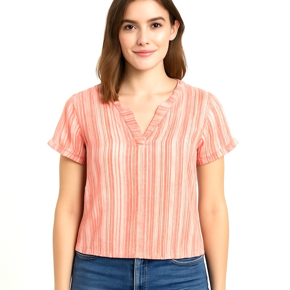 Columbia Shortsleeved‎ Striped Top, see measurements- fits like a Medium
